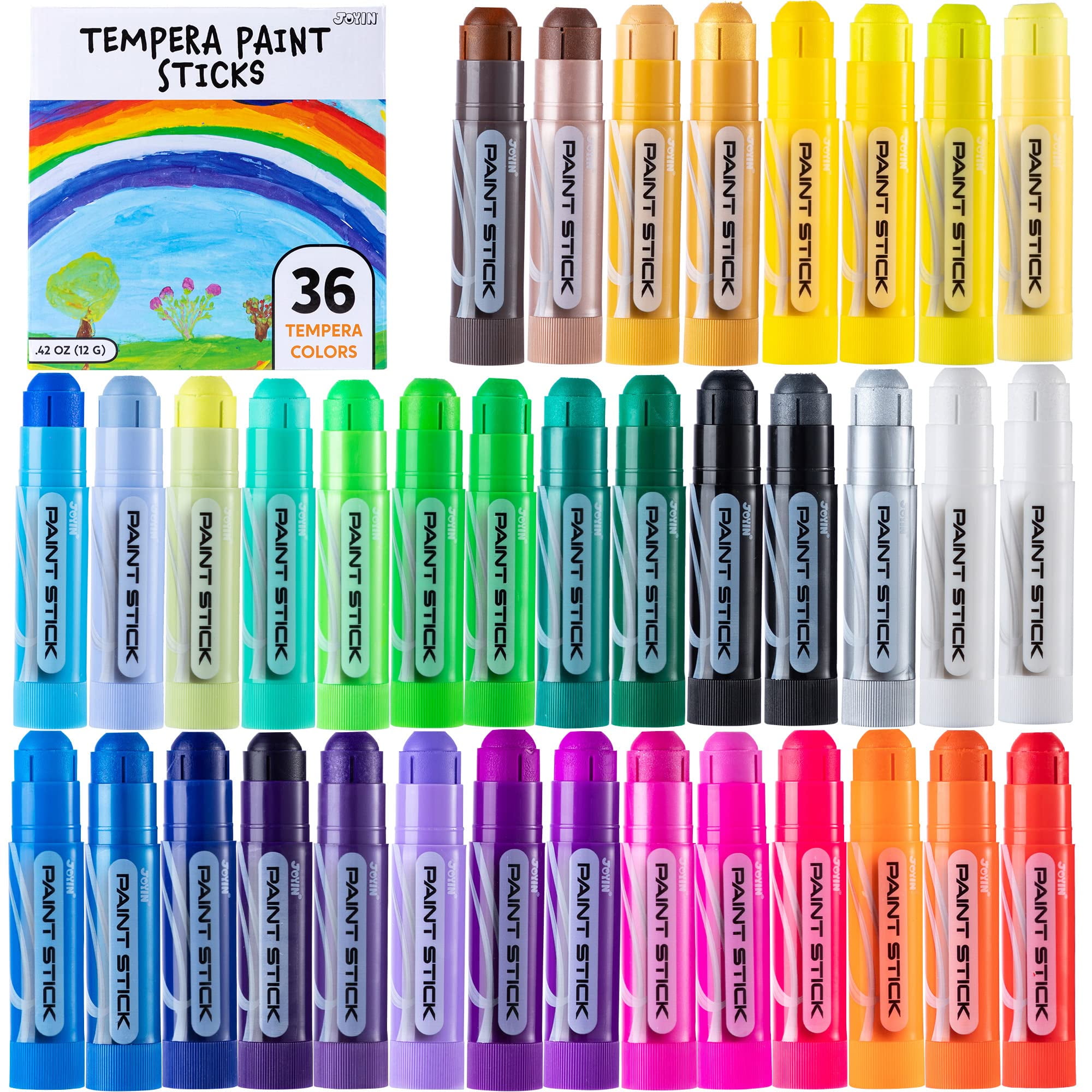 Kwik Stix Solid Tempera Paint Sticks, Classic Colors, 12 per Pack, 2 Packs