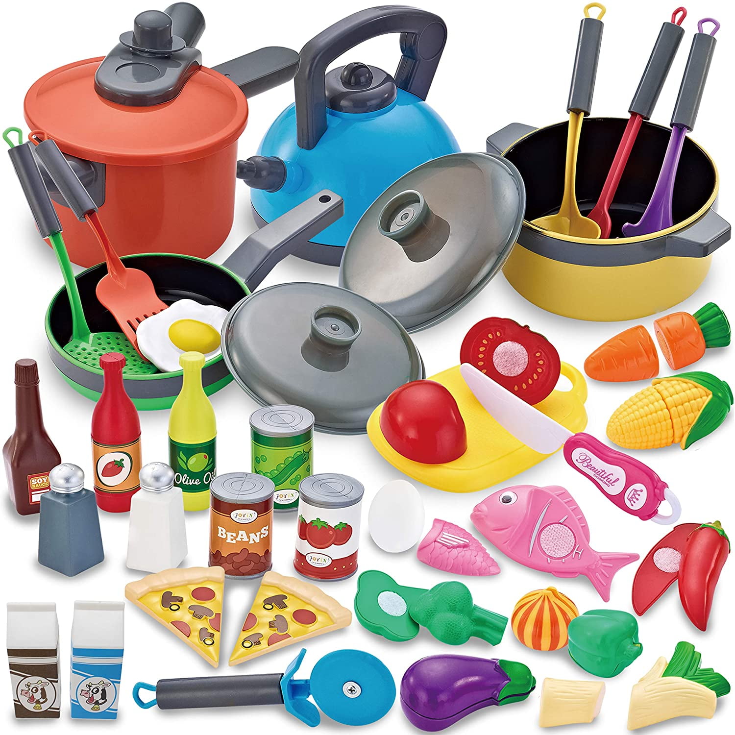 JOYIN 36Pcs Kids Play Kitchen Set, Pretend Food Toy for Toddler Boys Girls  Ages 1-8