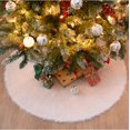 thumbnail image 1 of JOYIN 48Inch Christmas Tree Skirt,White Faux Fur Snowy White Plush Velvet Christmas Tree Skirt for Merry Christmas Holiday Tree Decorations and Party, 1 of 7
