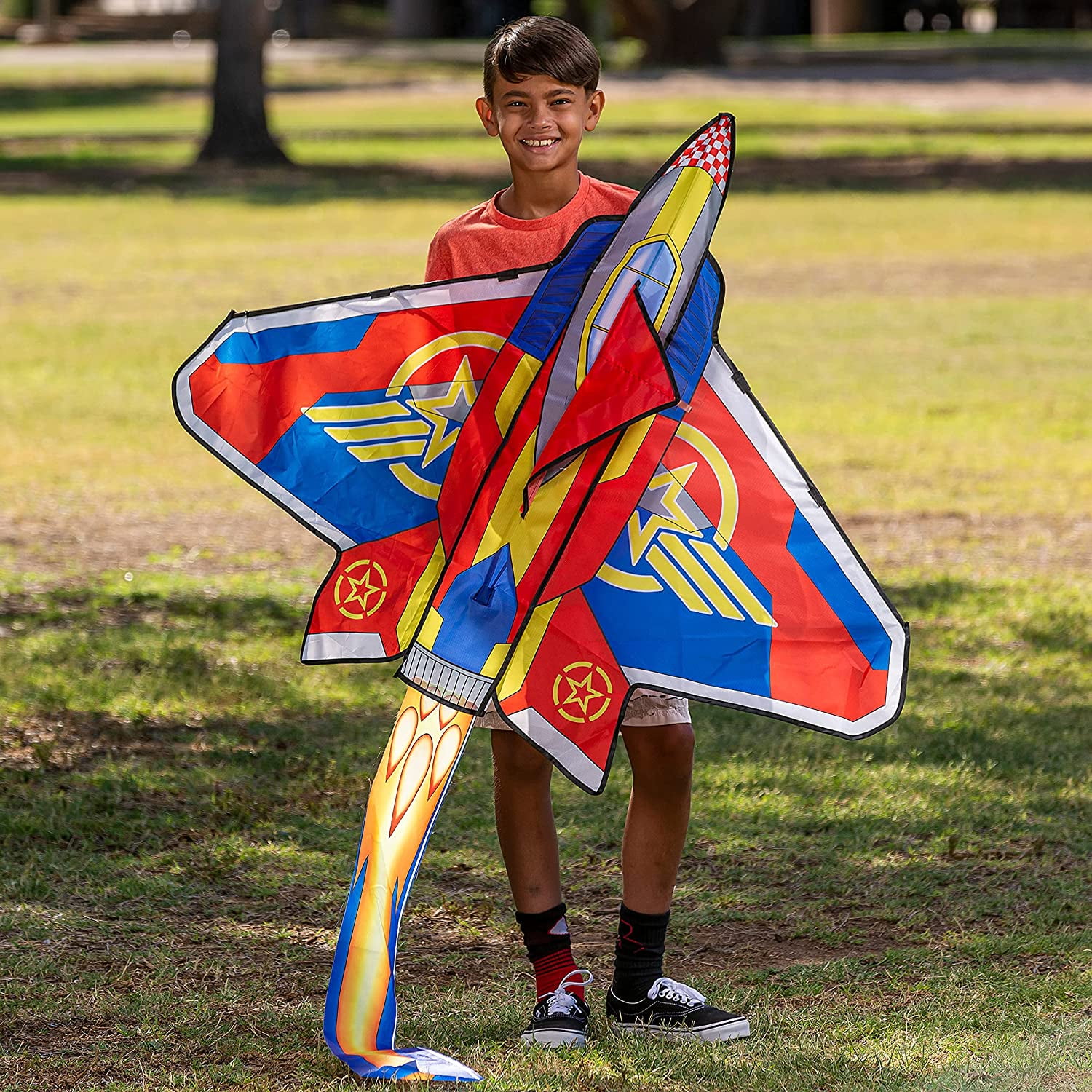 JOYIN 51.2'' X 80'' Giant Airplane Kite with Tail Easy to Fly Huge