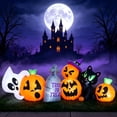 thumbnail image 1 of Joyfy 8 FT Long Halloween Inflatables Pumpkin Outdoor Decoration,Halloween Blow Up Decorations Outside Inflatable Pumpkin Ghost Cat Tombstone with LEDs for Yard Decor, 1 of 9