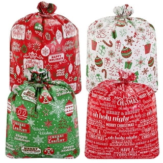 Holiday Dots Plastic Gift Sacks, Jumbo 24x6x42, 100 pack
