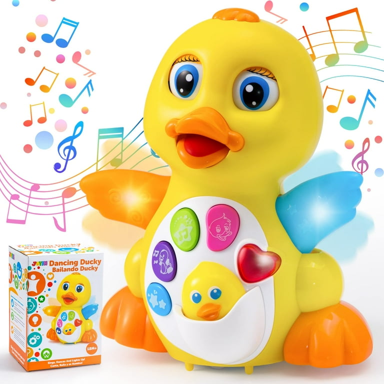 JOYIN Dancing Walking Yellow Duck Baby Toy with Music and LED Light Up for Infants