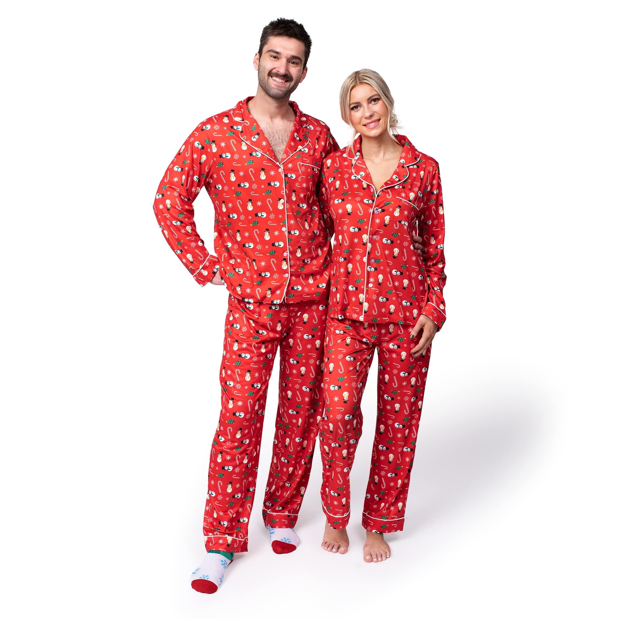 JOYIN Christmas Pajamas for Couples Xmas Matching Family Pajamas Red Suit Set for Men Women Holiday Pajamas Sleepwear