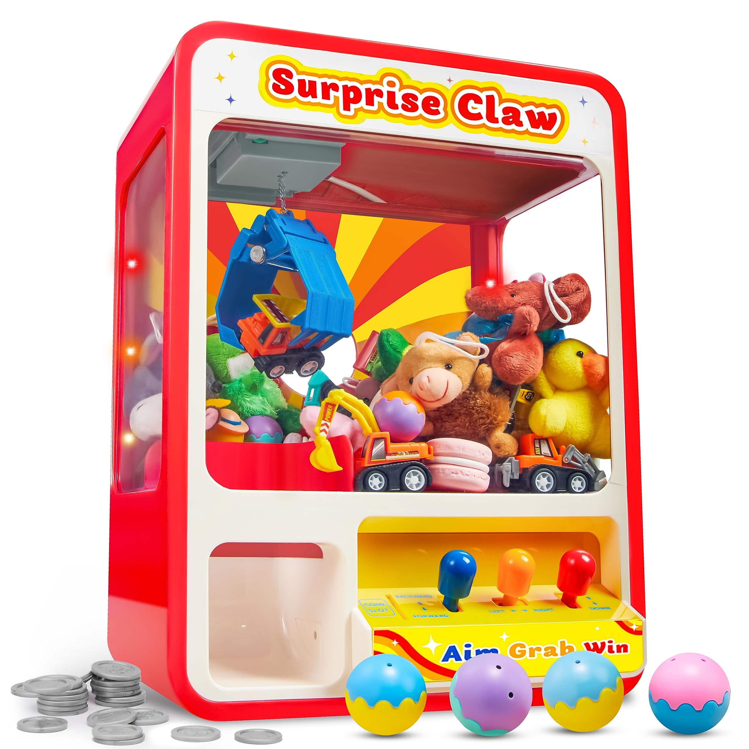 JUXUE Mini Claw Machine for Kids, Arcade Games for Home, Large Candy Claw  Machine with Toys Inside, Vending Machines Toys, Prize Dispenser, Party