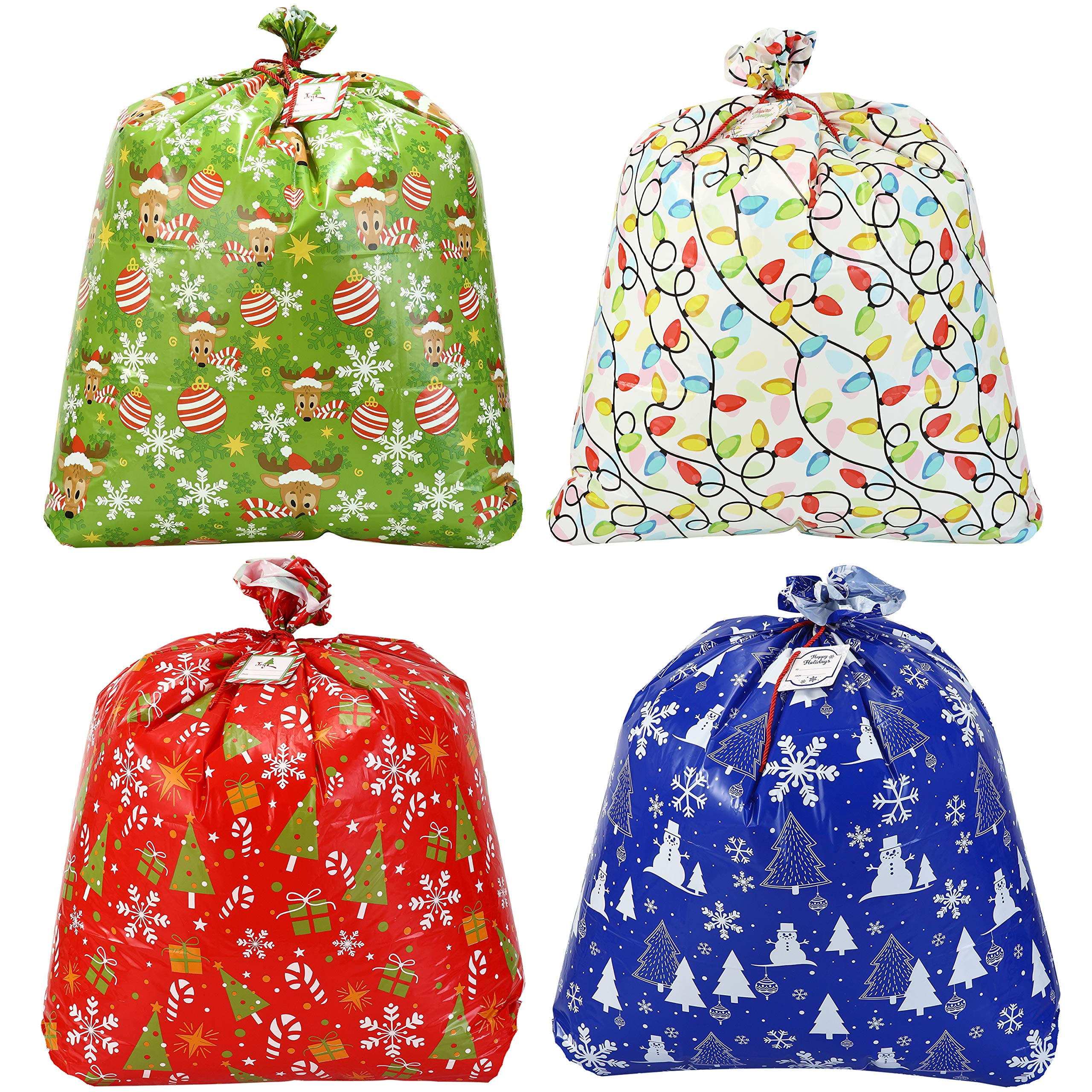 JOYIN Large Christmas Gift Bags Set of 8 Xmas Presents 36”x 44” Jumbo