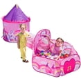 thumbnail image 1 of JOYIN Pink Unicorn Princess Pink Castle Play Ten,Tunnel and Playhouse with Ball Pit for Kids Indoor Outdoor Play, 1 of 5