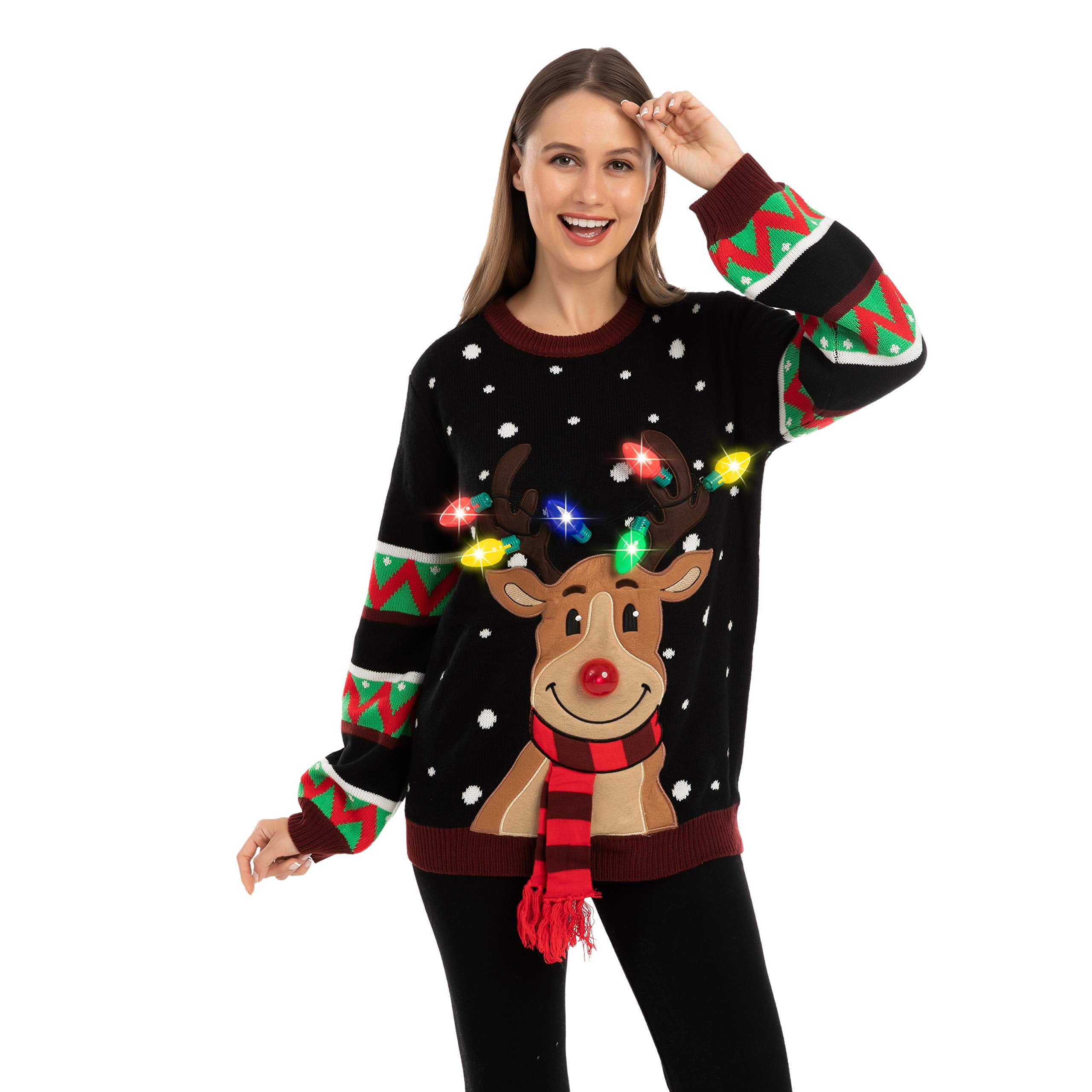 JOYIN Ugly Christmas Sweaters for Women 2023,Light Up Christmas Sweater