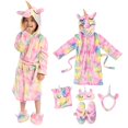 JOYIN Unicorn Hooded Bathrobe Sleepwear with Blindfold, Bag, Slippers