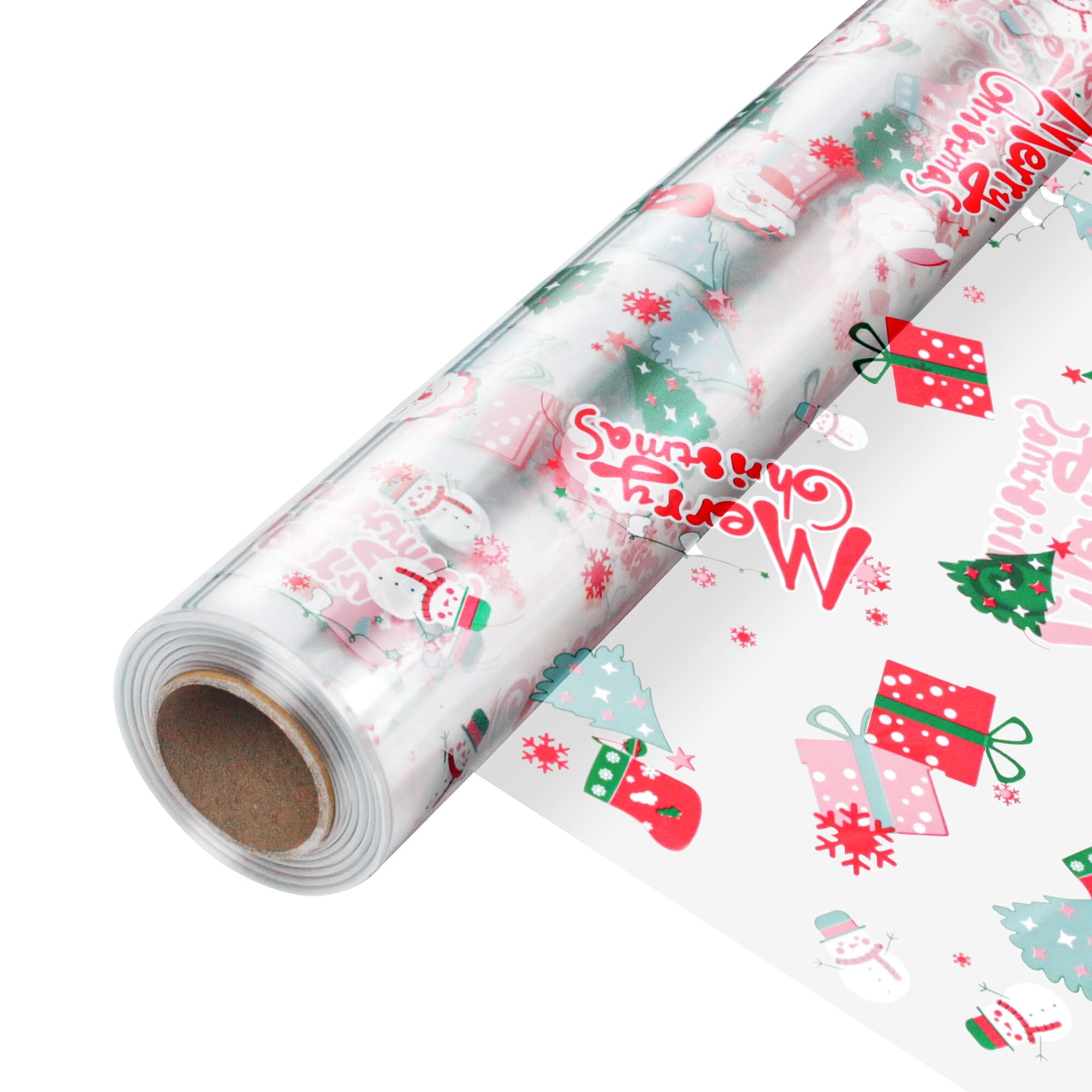 JOYIT 100 ft X 17.5 in Christmas Cellophane Wrap Roll 3 Mil Thicker