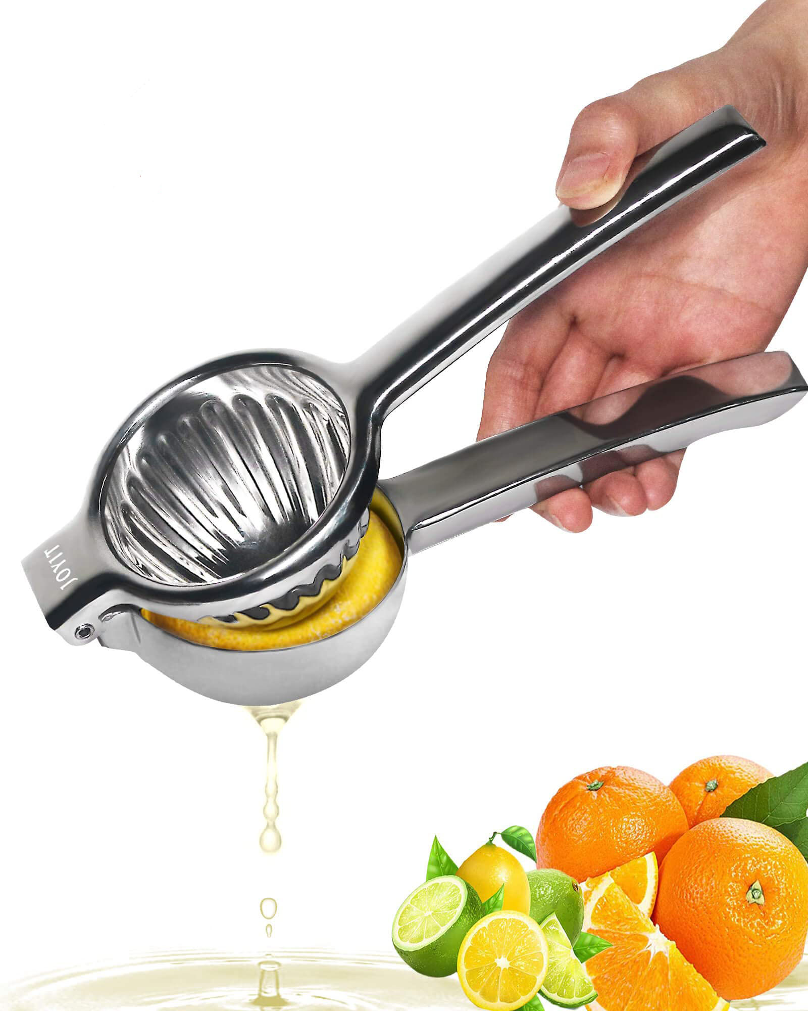 Mainstays Heavy Duty Diecast Yellow Lemon Manual Juicer and Squeezer with Comfort Grips Handles