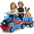 thumbnail image 1 of JOYLDIAS 12V 2 Seater Toy Ride on Train with Detachable Carriage, Music, Train Honk, Lights, High/Low Speed and Storage, Blue, 1 of 8
