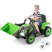 JOYLDIAS 12V Kids Ride on Excavator 3 Speeds Electric Construction Vehicle Digger with Remote Control, Bluetooth, Microphone Jack, Music, Lights Green