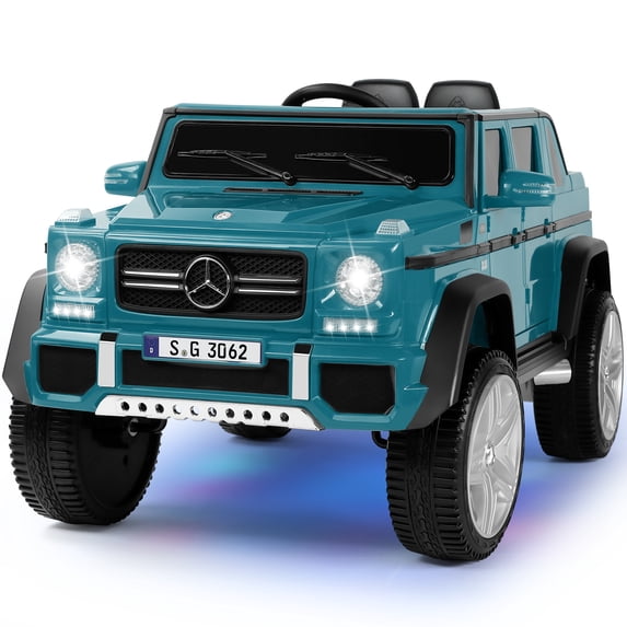 JOYLDIAS 12V Kids Ride on Car 3 Speeds Licensed Mercedes-Benz Electric Toy w/ Bluetooth, Remote Control, LED Lights (Blue)