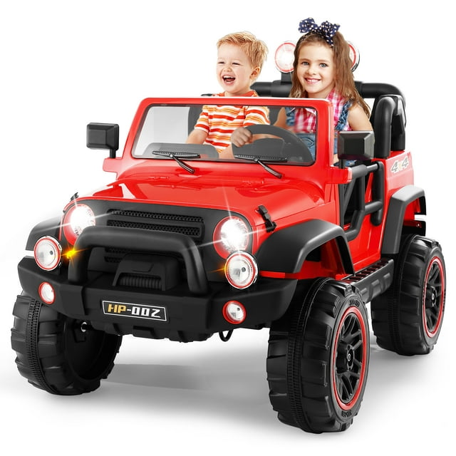 JOYLDIAS 12V Red Kids Ride on Truck Car Toys with MP3, LED Light, RC ...