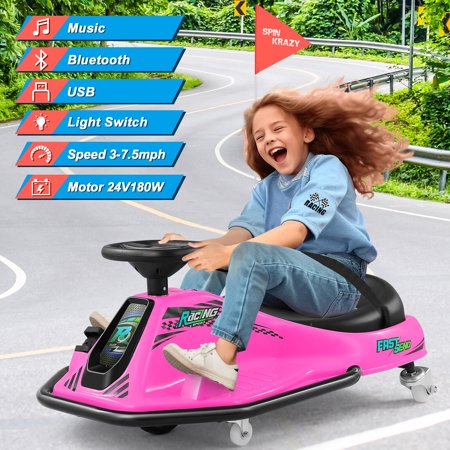 Joyldias 24V Electric Drifting Go Kart Powered Ride-Ons, Pink