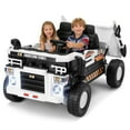 thumbnail image 1 of JOYLDIAS 24V Powered Ride on Dump Truck Construction Vehicles with 2 Seaters, Electric Dump Bed, 4 Engines, 3 Speeds, Shovel, Remote Control, Music, Bluetooth (White), 1 of 9