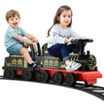 thumbnail image 1 of JOYLDIAS 6V Electric Ride on Train for Kids with Curved Tracks, Songs, Stories, Lights, Horns, Storage and Foot Pedals, Black, 1 of 9