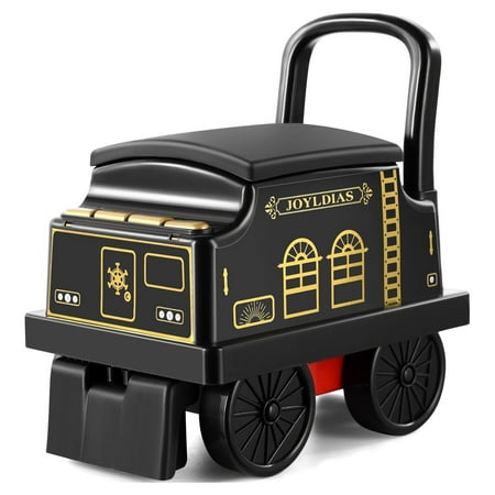 JOYLDIAS Train Carriage for Ride on Train with Songs, Stories, Storage and Handle, Black