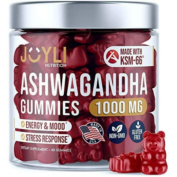 JOYLI Ashwagandha Gummies, 1000mg, 60 Count, Herbal Supplement for Adults