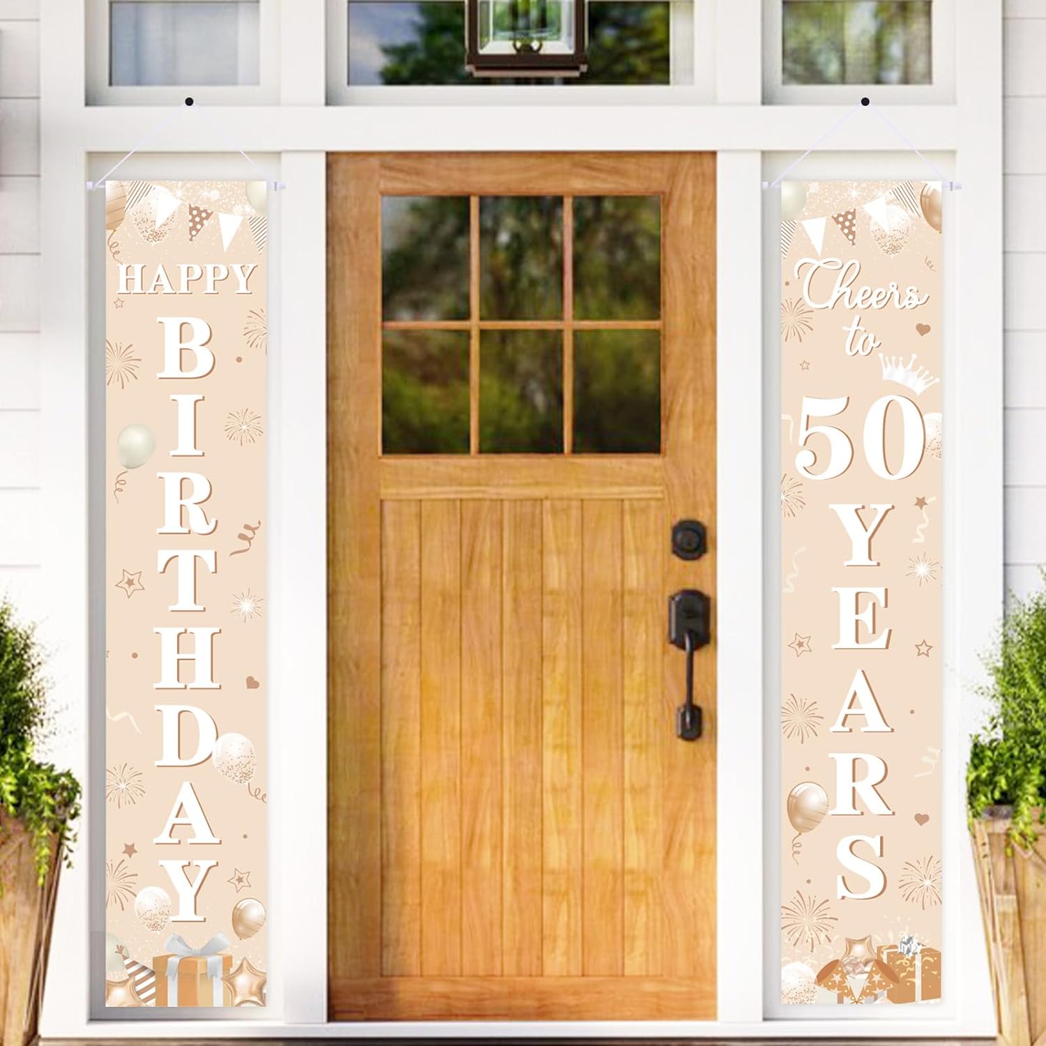 JOYMEMO Dinosaur Happy Birthday Porch Sign Banner - 5.9x1.15 Ft Outdoor/Indoor Decor For Boys' Dinosaur Party