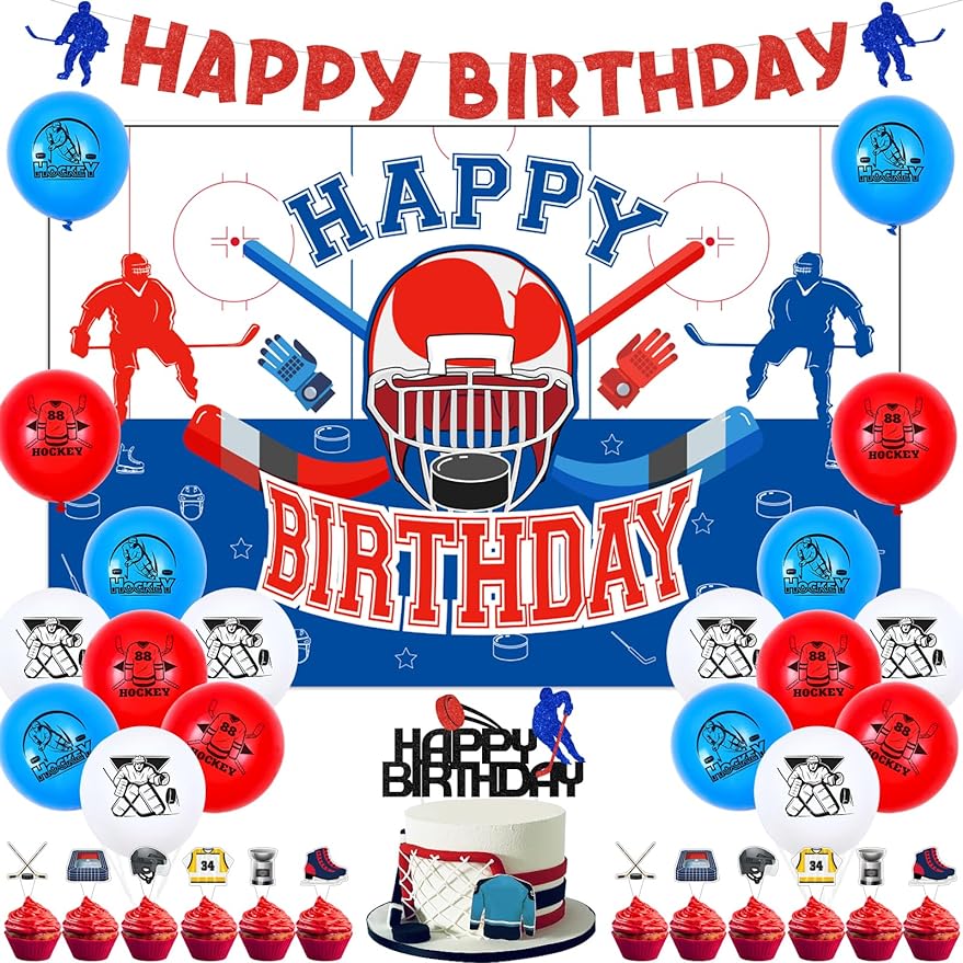 25 Stück Eishockey Cupcake Topper Aus Glitzer – Sport-Motiv-Deko Für Geburtstag & Baby Shower