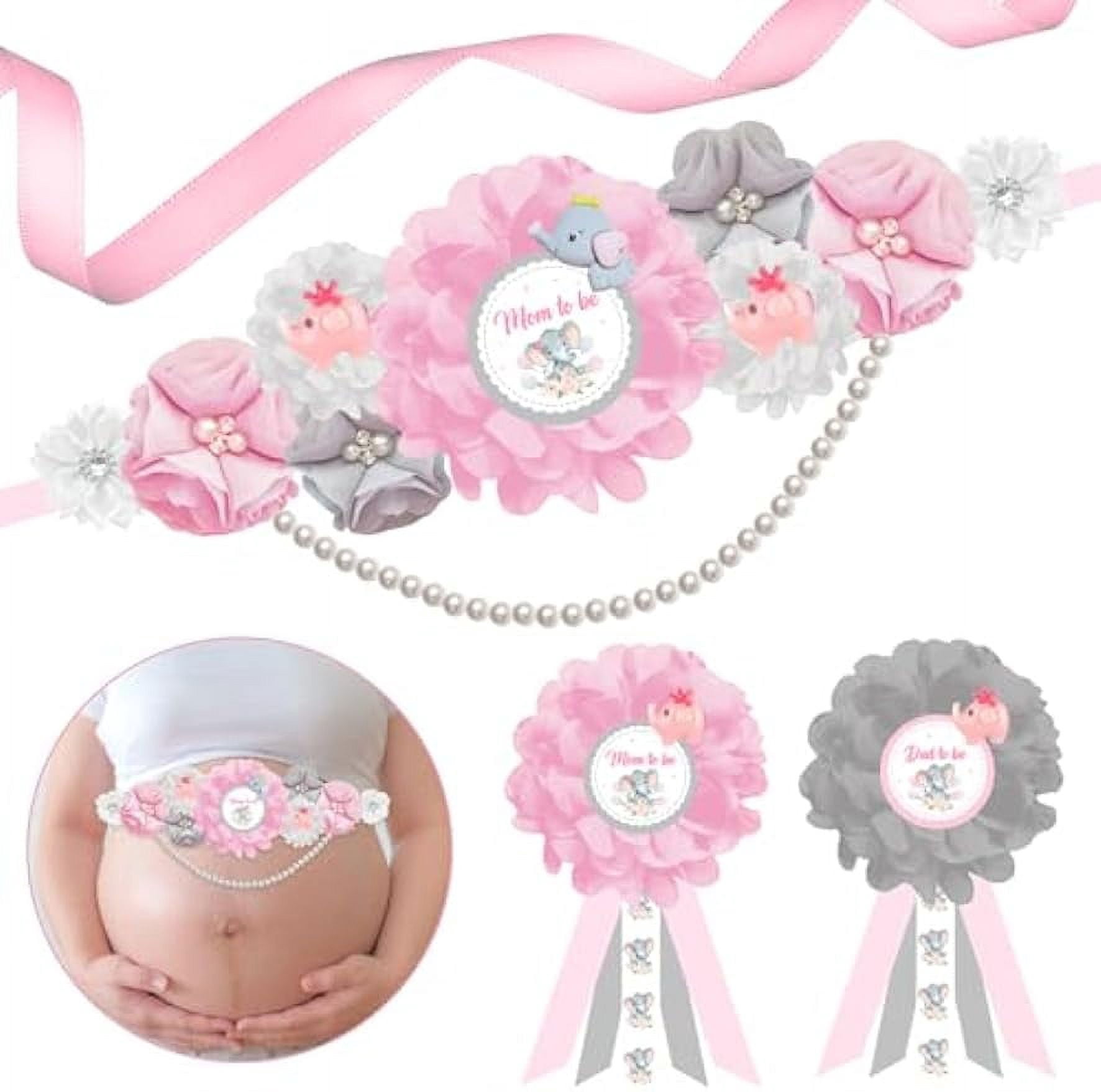 JOYMEMO Meerjungfrau Baby Shower Schärpe Set - Mit 'Mom To Be' & 'Dad To Be' Ansteckern, Unterwasser-Motiv