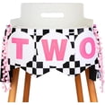 thumbnail image 1 of JOYMEMO Two Fast Birthday High Chair Banner Pink Black - Race Car 2nd Birthday Party Decorations Girl, Two Year Old Baby Birthday Photo Props Souvenir Gifts, Racing Car Second Birthday Party, 1 of 7