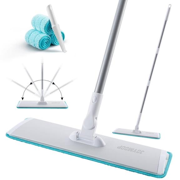 JOYMOOP 18 Inch Dust Mop for Hardwood Floors, Heavy Duty Industrial Wet Dry Mops with Telescopic Handle, Includes 3 Microfiber Mop Pads