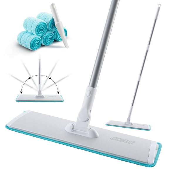 JOYMOOP 18 Inch Dust Mop for Hardwood Floors, Heavy Duty Industrial Wet Dry Mops with Telescopic Handle, Includes 5 Microfiber Mop Pads