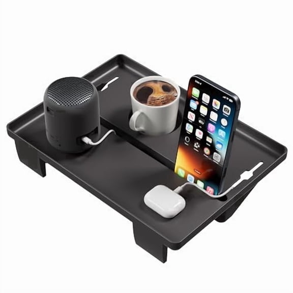 JOYMOOP Clip-On Bedside Shelf for Bunk Beds, Dorm Room Essentials, Bedside Caddy, No-Tool Install Bed Side Table Storage for Loft, Platform Beds, Nightstand Caddy for Phone, Glasses, Book, Black
