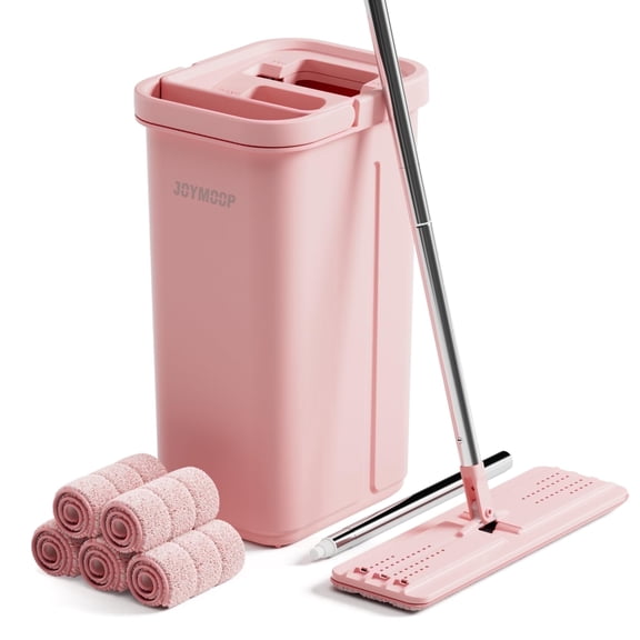 JOYMOOP Microfiber Wet Flat Mop and Bucket Set for Home