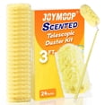 thumbnail image 1 of JOYMOOP Scented Telescopic Duster kit, 3FT Extendable Handle (Yellow) + 24 Yellow Refill Heads – Easy Cleaning for Ceilings, Ceiling Fans, Blinds, Vents & Shelves, 1 of 10