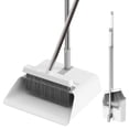 thumbnail image 1 of JOYMOOP White Broom and Dustpan Set, Upright Angle Design with Built-in Comb Teeth for Kitchen, Office, Pet Hair, Hard Floors, 1 of 9