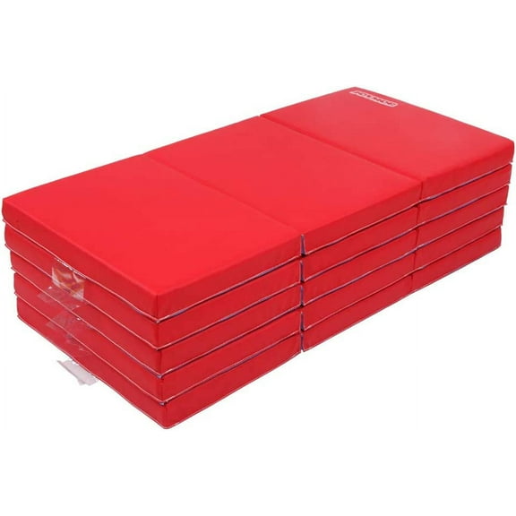 JOYMOR 2-Inch Thick 2-Fold 3 Sections Rest Mat, 5-Pack, Portable Toddler Bed with Name Tag Holder, Sleeping/Nap Floor Mat, Portable Toddler Mat, Great for School, Daycare, Travel, and Home