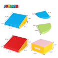thumbnail image 1 of JOYMOR 5-in-1 Soft Play PU Leather Foam Climbing Blocks for Toddlers, Baby Climbing Toys for Toddlers 1-3 Inside for Kids' Physical Coordination, Visual Stimulation, Toddlers Indoor Foam Play Gym, 1 of 7