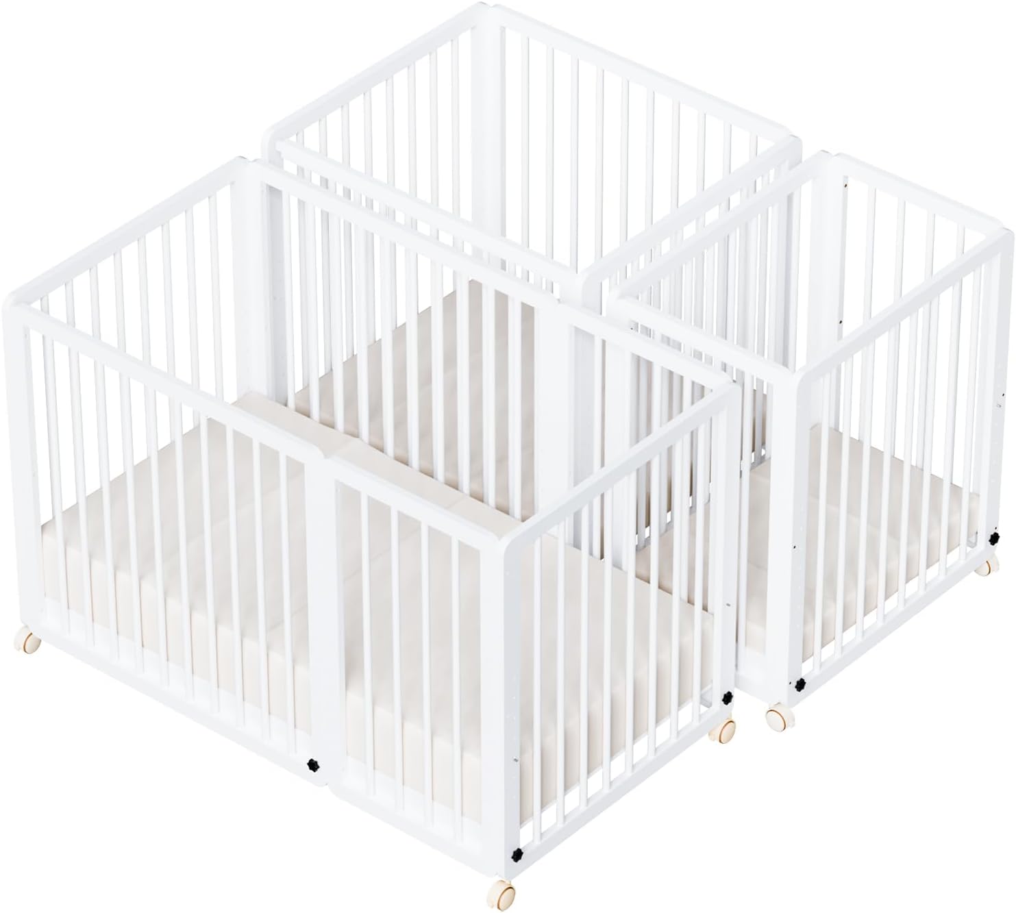 JOYMOR 8in1 Convertible Crib with 2" Mattress, AllStages