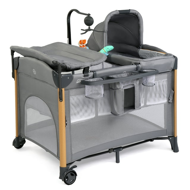 JOYMOR All in One Nursery with Changing Table,Mattress