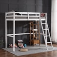 thumbnail image 1 of JOYMOR Loft Bed Twin Size Wood Loft Bed Frame for  Junior Adults with Full-Length Guardrail and Ladder (High Loft), 1 of 7