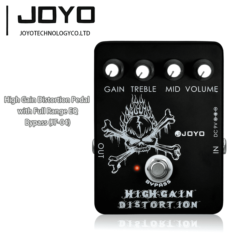 JOYO Versatile Distortion Effect Pedal, High Gain Tone from Blues Rock to Thrash Metal, Compact Design for Home Practice