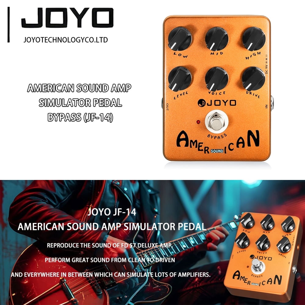 JOYO JF-14 American Sound Amp Simulator Pedal of Fd 57 Deluxe Amplifier for Electric Guitar