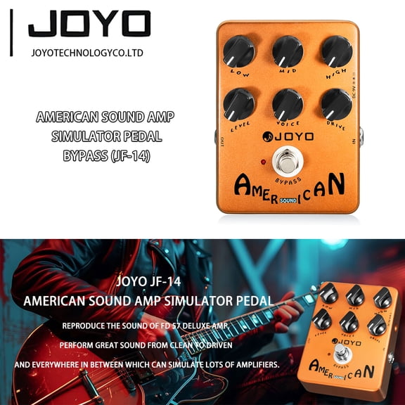JOYO JF-14 American Sound Amp Simulator Pedal of Fd 57 Deluxe Amplifier for Electric Guitar