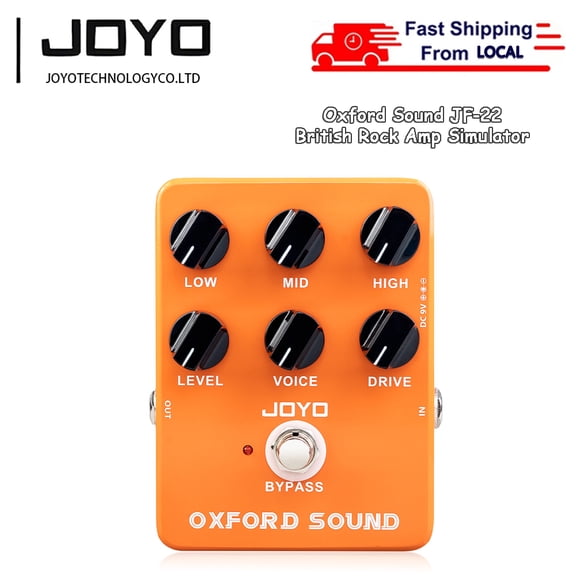 JOYO Classic British Rock Amp Simulator Guitar Pedal- Analog Overdrive Distortion