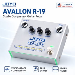 JOYO R-19 AVALLON Analog Compressor Pedal for Electric Guitar & Bass, 12-LED Gain Reduction Meter, True Bypass