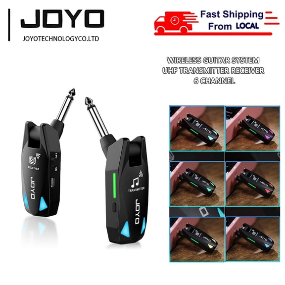 JOYO Wireless Guitar System UHF Transmitter Receiver 6 Channel 150ft Long Range for Guitar Bass