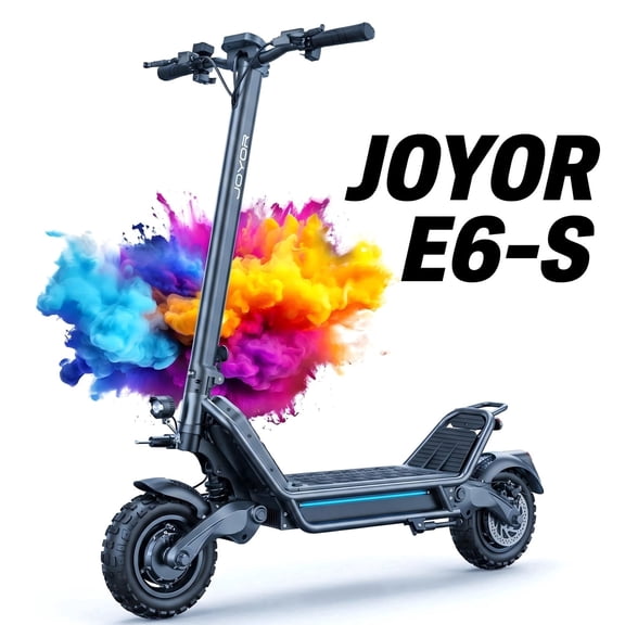 JOYOR E6-S Foldable Electric Scooter for Adults,3200W(Peak) Dual Motor,60V 31.5Ah Removable Battery,Up to 50 MPH,62 Miles Range,11" All-Terrain Tires