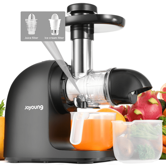 JOYOUNG Slow Juicer Machines Ceramic Auger, Slow Masticating Juicer Machines, Cold Press Juicer, Slow Juicer, Easy to Clean, Quiet Motor, BPA-Free Juicer Machines Vegetable and Fruit, Ice Cream.