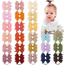 JOYOYO 50Pcs Baby Hair Bows Ties Boutique Elastic Hair Rubber Ribbon Hair Band Accessories for Kids Toddlers Infants