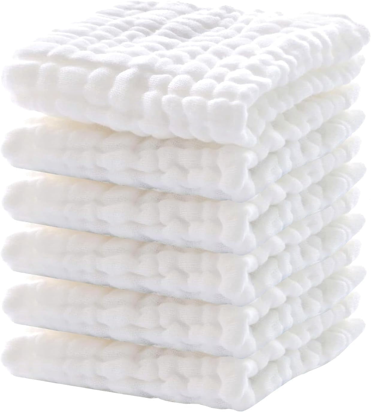 JOYOYO 6 Pack Muslin Burp Cloths 10" x 10" ,100% Cotton Baby Washcloths, Extra Soft and Absorbent,Newborn Milk Spit Up Rags for Boys Girls