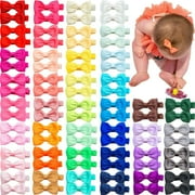 JOYOYO 80 Pieces Hair Clips 2'' Mini Hair Bows Fully Lined Baby Hair Barrettes Accessories for Baby Girls Infant Toddler Kids in Pairs